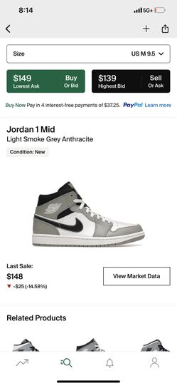 Jordan 1 Mid Smoke Grey