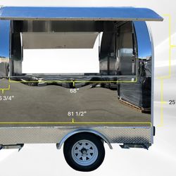 77 in Food Vending Trailer Mobile Concession Both windows FT27