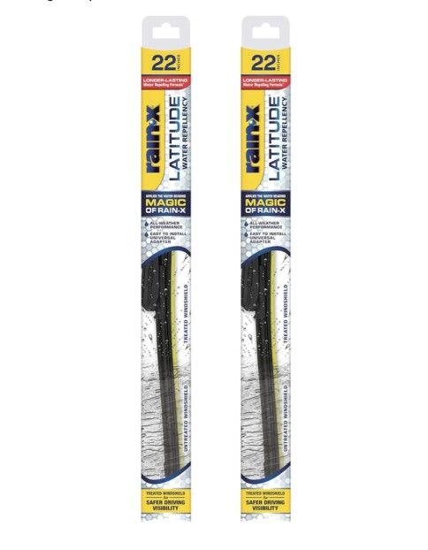 Rain-X 810165 Latitude 2-In-1 Water Repellent Wiper Blades, 22 Inch Windshield Wipers (Pack Of 2), Automotive Replacement Windshield Wiper Blades With