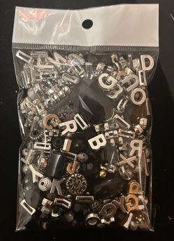 Beads - Silver Letters/Black/Metallic Assortment (+200 pcs)