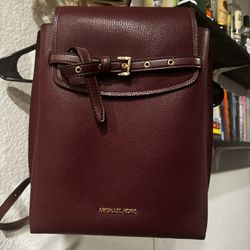 Burgundy Leather Micheal Kors Backpack 