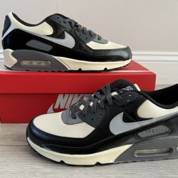 Men's Nike Air Max 90 QS Smoke Grey Crocodile IO4468-100 Sail Light Smoke Grey Black Anthracite Size 12 Shoes NEW w/ Box