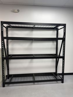 Kobalt Bolted 4 -Tier Heavy Duty Black Metal Utility shelving unit with Wire Shelves ( 84-in W x 24-in D x 84-in H )