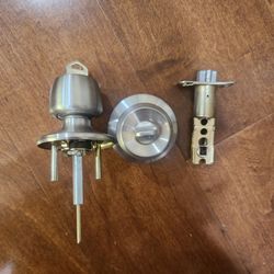 Satin Nickel Door Lock Knob with Key