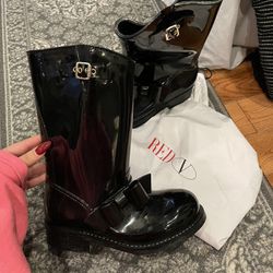 Red Valentino Bow Rain Boots  Women’s size 8