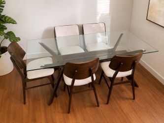 Ashley Centiar Glass Dining Table ( chairs not included )
