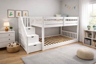 Brand New Twin/Twin Bunk Bed With Stairs!! $699