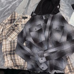 Plaid Hooded Flannel Shirt Pair