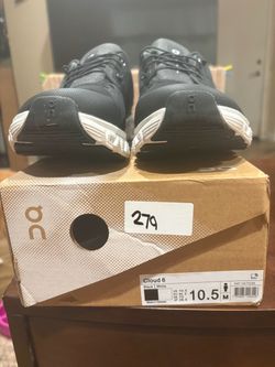 On Cloud 6 Sneakers Black/White Size 10.5