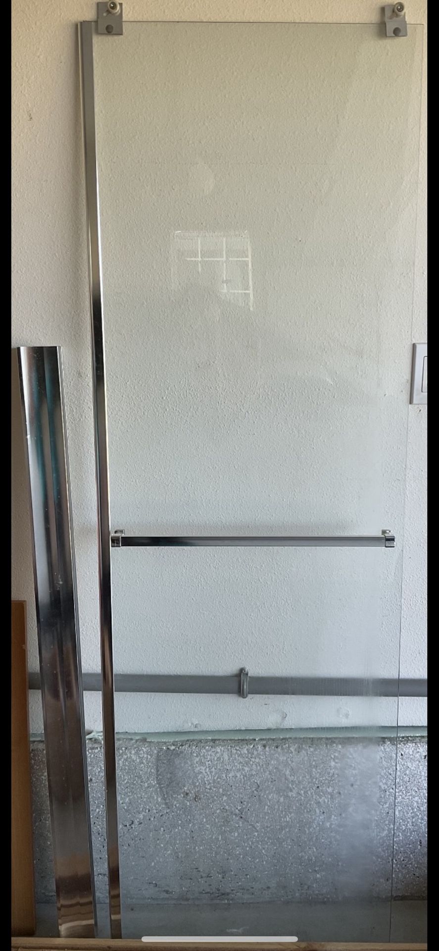 Glass Shower Door with Chrome Handle