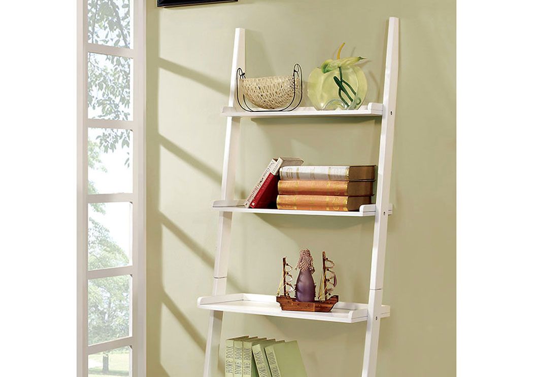 White 5-Tier Ladder Shelf