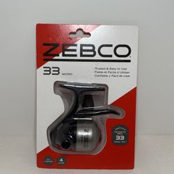 Zebco 33 Micro Spincast Reel 4lb-Pre-spooled - Metal Gears-Quick Set. New Sealed