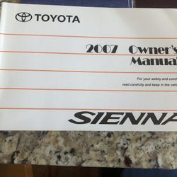 Toyota Sienna Manual Owner Books  . Like New 