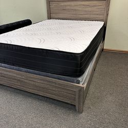 NEW QUEEN SIZE BED WITH MATTRESS AND BOXSPRING INCLUDING FREE DELIVERY