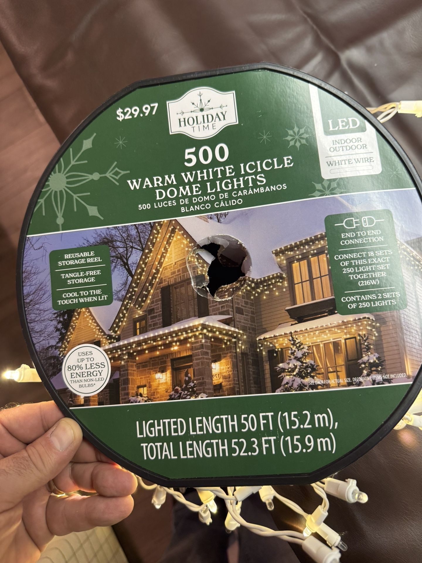 Christmas  Icicle Lights Warm White Dome