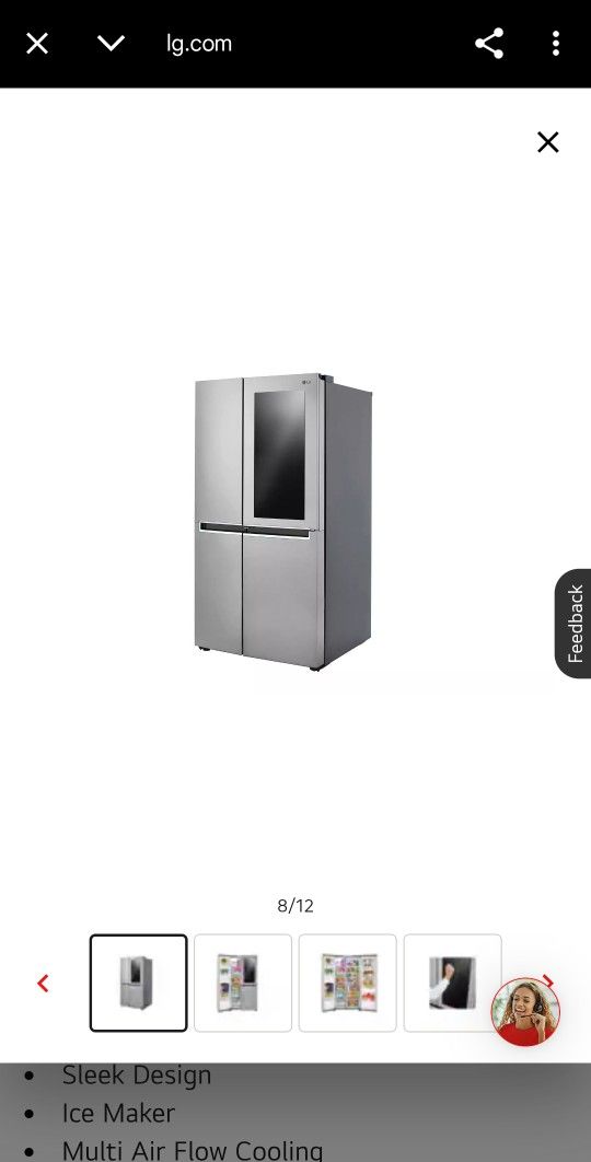 27 cu. ft. Side-By-Side InstaView Door-in-Door Refrigerator Model:LRSES2706