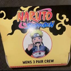 Naruto Shippuden 3 Pair Men's Crew Socks Fits Sock Size 10-13, Shoe Size 8-12.... CHECK OUT MY PAGE FOR MORE ITEMS