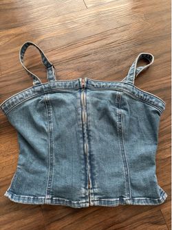 Denim corset tank top