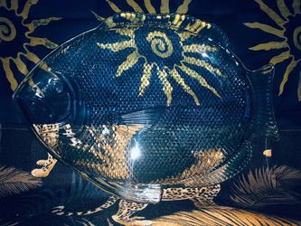 Fish glass dish made USA oven safe Large