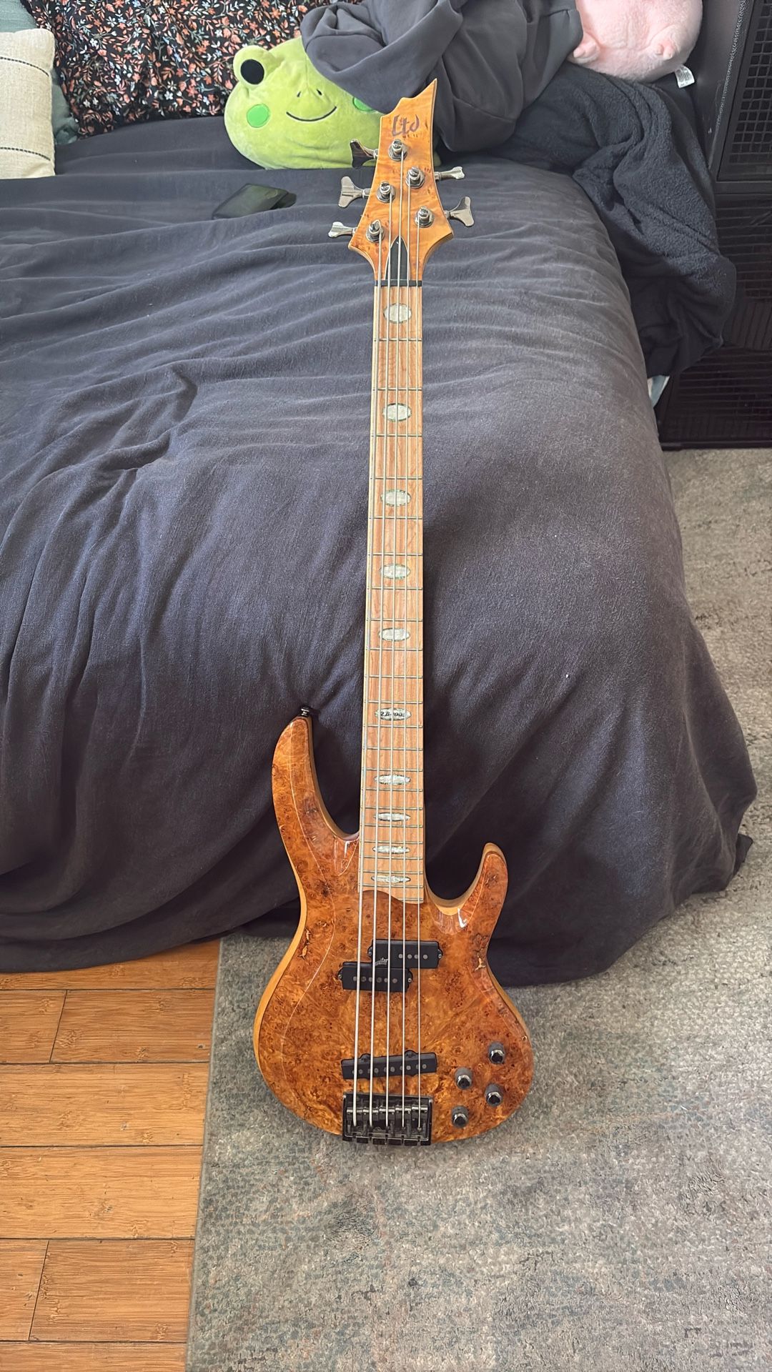 ESP LTD RB1005 Trans Orange Active 5-String Bass Guitar
