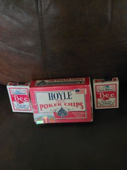 Poker Chips & 2 Playing Card Decks. $12