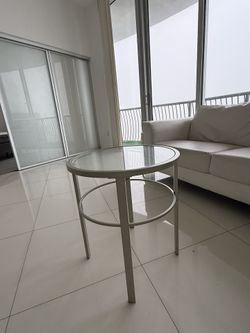 Round Glass/metal Side Table