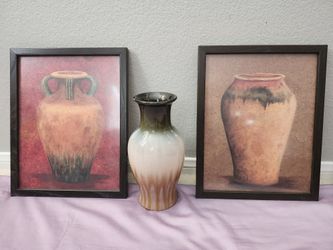 Wall art & vase 
