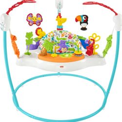 Fisher-Price Baby Bouncer Animal Activity Jumperoo With Music Lights Sounds And Developmental Toys For Infants


