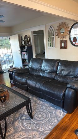 Black leather couch recliner FREE