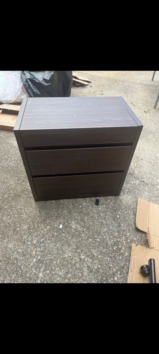 Dark Walnut Finish 23.6 in. Accent Storage Cabinet with 3 Drawers, 1 Hidden Drawer with NFC Lock