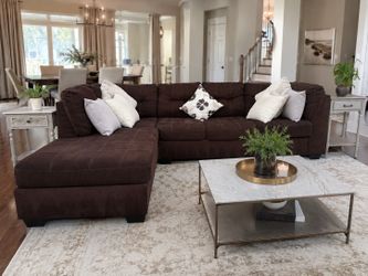 🔥🇲🇽🚚💨FREE LOCAL DELIV! Ashley Oversized Chocolate Brown Sectional Sofa w/ Chaise | Deep & Comfy