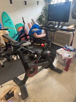 Clean Peloton Bike Bundle - Pivoting Screen, Mat, & Weights Included!