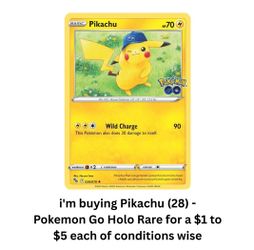 buying Pokémon Pikachu go card Holo rare