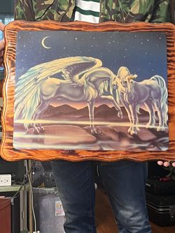 Vintage Unicorn Laquer Painting