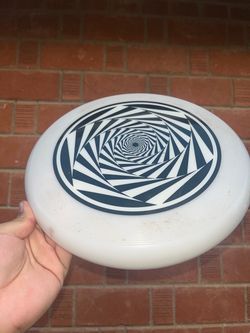 White Flying Disc with Spiral Graphic Frisbee