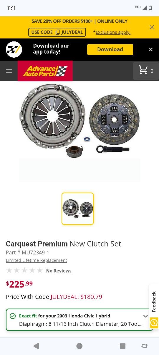 1.3 Hybrid Clutch And Flywheel Honda Civic