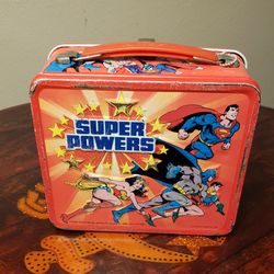 Super Powers Metal Lunch Box - No Thermos * Vintage Aladdin DC Superman 1983