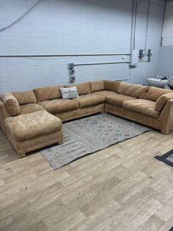 Bernhardt Playpen Style Pit Sectional with Ottoman