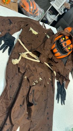 Child extra large XL scarecrow pumpkin head  Halloween costume