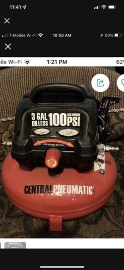 central Pneumatic 3 gallon 100 pci Maximum