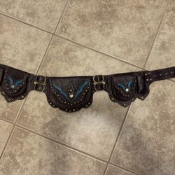 Brown & Teal Waist Hip Belt Bag Fanny Purse 