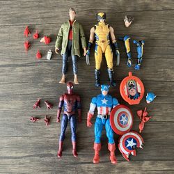 Hasbro Marvel Legends Spider-Man Wolverine Captain America Figure Toy Lot