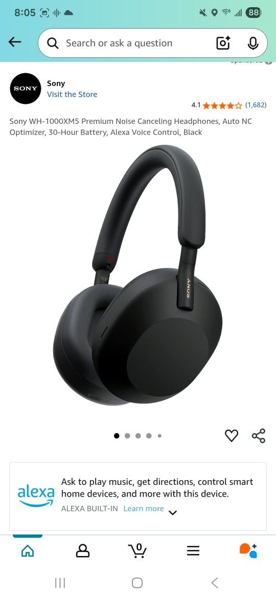 Sony M5 Headphones (Noise Canceling) Black