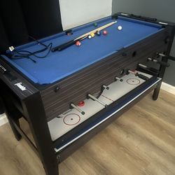 Like New Game Table All Parts There Air Hockey Pool Paddle Ball And Soccer 