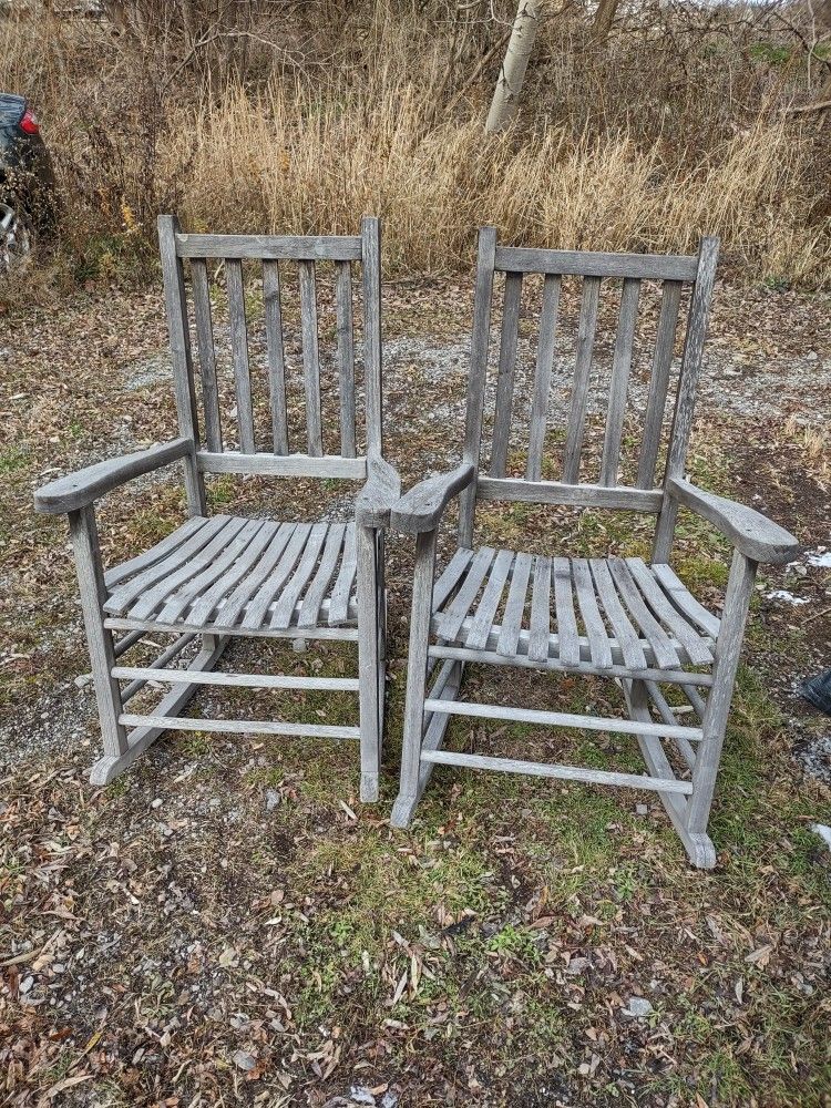 2 Solid Wood Rocking Chairs