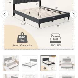Queen Cotton Pillow Top Bed Frame 