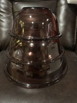 Vintage Cranberry PYREX Nesting Bowls