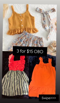Girl clothes size 6 (dresses shorts tank & ribbon)