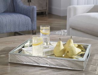 Polished Mirrored Tray set