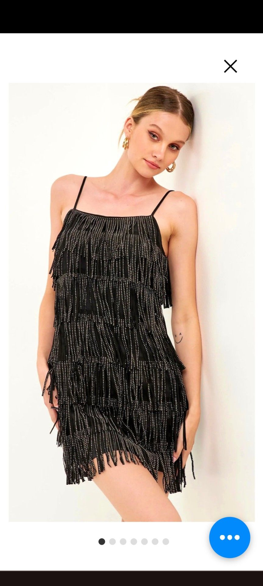 Women's Embellished Suede Fringe Mini Dress